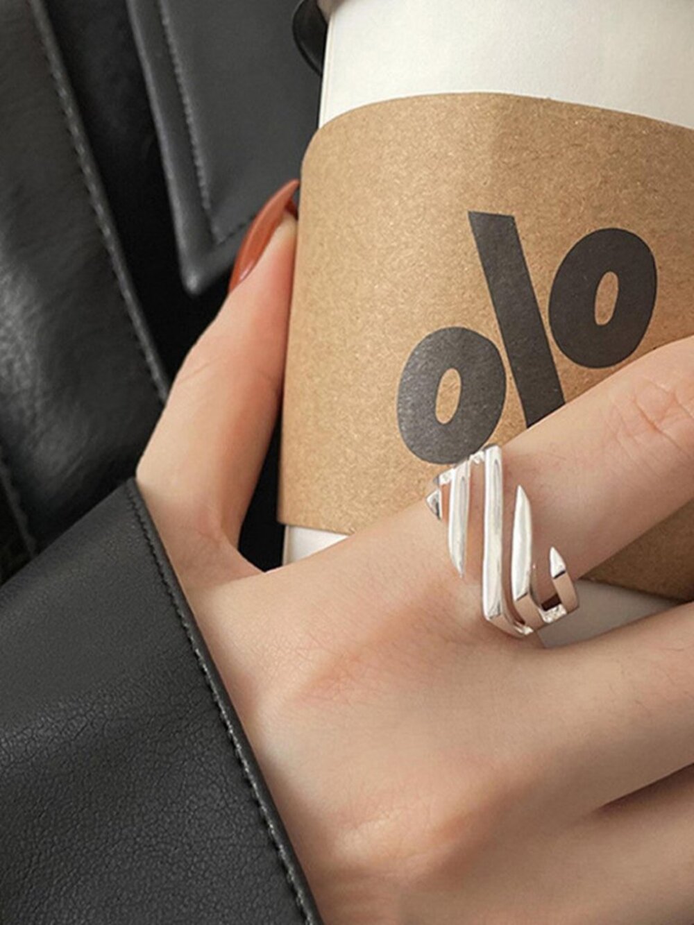 ✨"Sol" Polished Multi-Strip Wrap Open Adjustable Silver Statement Ring